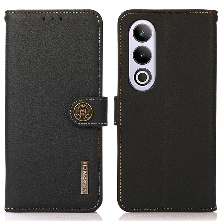KHAZNEH For OnePlus Nord CE4 5G Case RFID Blocking Anti-Drop Phone Stand Cover - Black