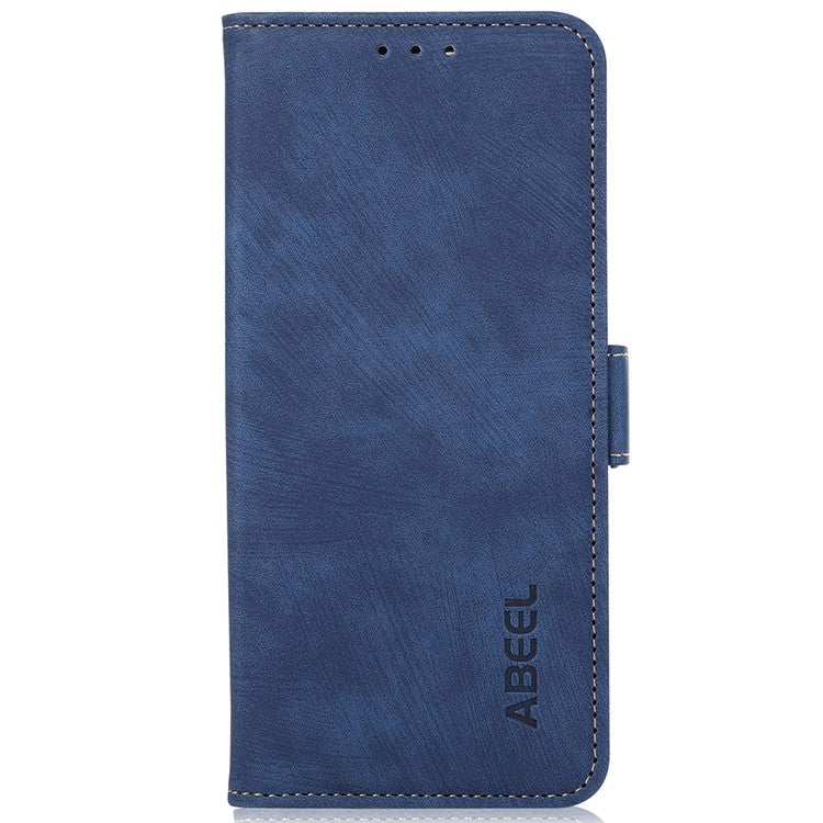 ABEEL For Samsung Galaxy S21 Ultra 5G Retro Phone Stand Case PU Leather Protective Cover - Blue