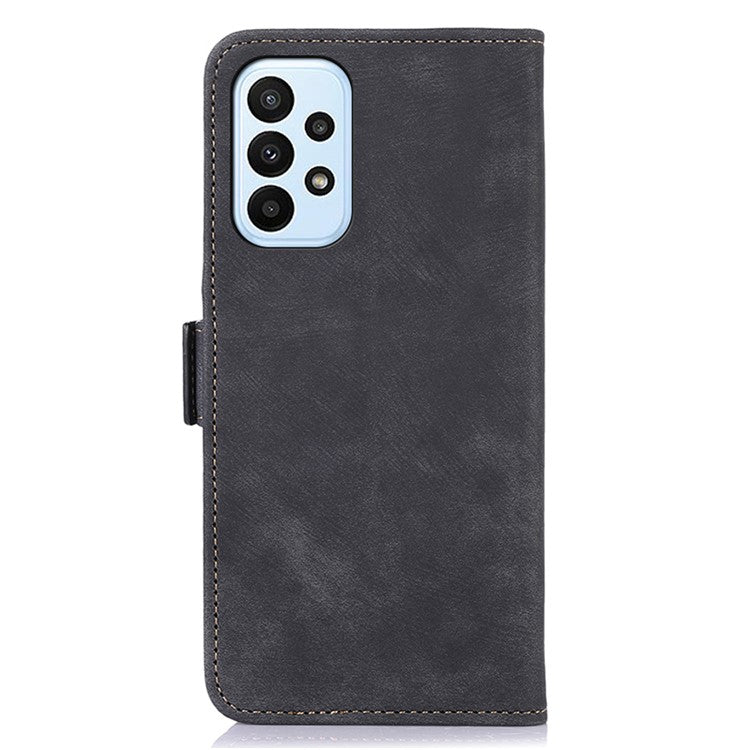 ABEEL For Samsung Galaxy A23 4G / A23 5G (Global Version) Cover Side Magnetic Clasp Leather Wallet Phone Case - Black