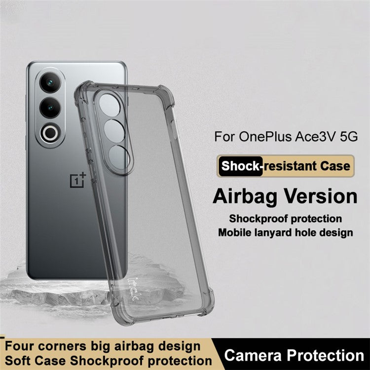 IMAK For OnePlus Ace 3V 5G Case Airbag Design TPU Anti-scratch Phone Cover - Transparent Black