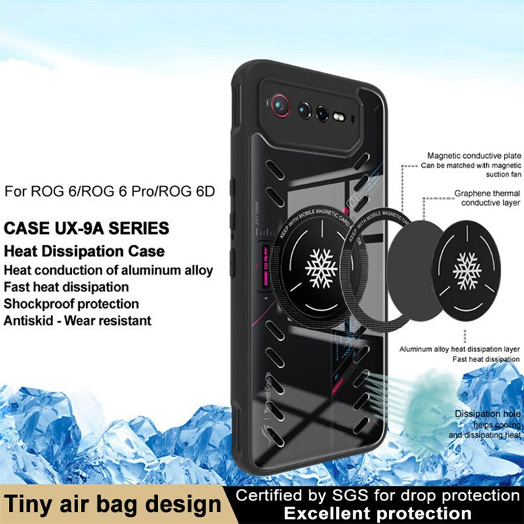 IMAK UX-9A Series for Asus ROG Phone 6 5G / 6 Pro 5G Case Clear PC+TPU Heat Dissipation Phone Shell