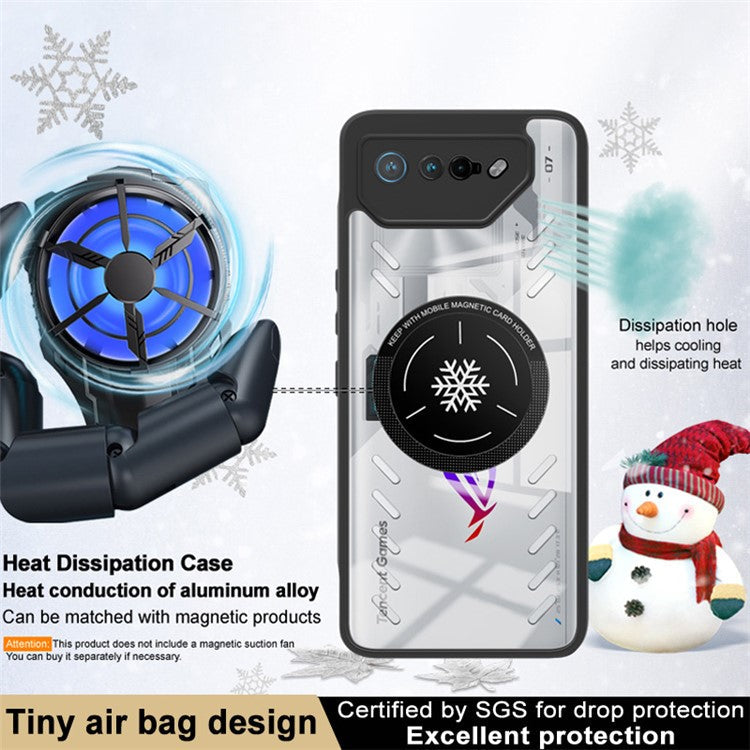 IMAK UX-9A Series for Asus ROG Phone 7 5G / Phone 7 Ultimate 5G / Phone 7 Pro Case Clear PC+TPU Heat Dissipation Phone Shell