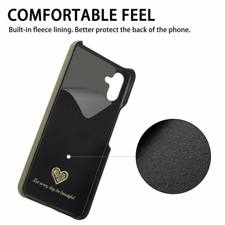 Y1 For Samsung Galaxy A05 4G Case Litchi Texture PU Leather+PC Anti-Scratch Cover - Midnight Green