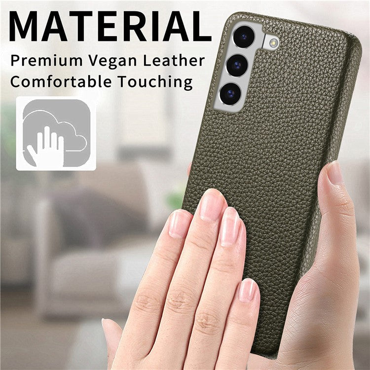 Y1 For Samsung Galaxy S22 5G Case Shockproof Litchi Texture PU Leather Back Cover - Midnight Green