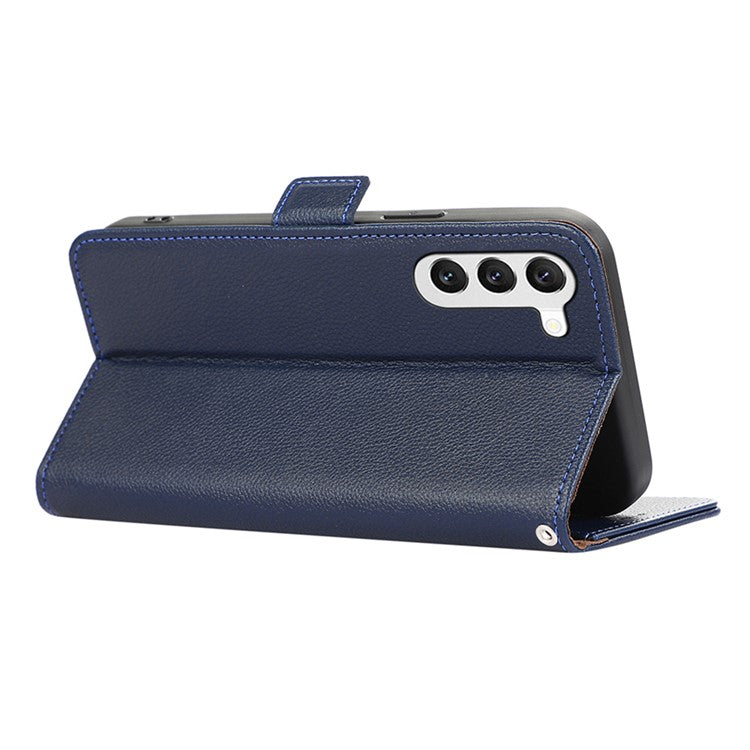 ABEEL For Samsung Galaxy S22+ 5G Case PU Leather RFID Blocking Card Holder Wallet Phone Cover - Blue