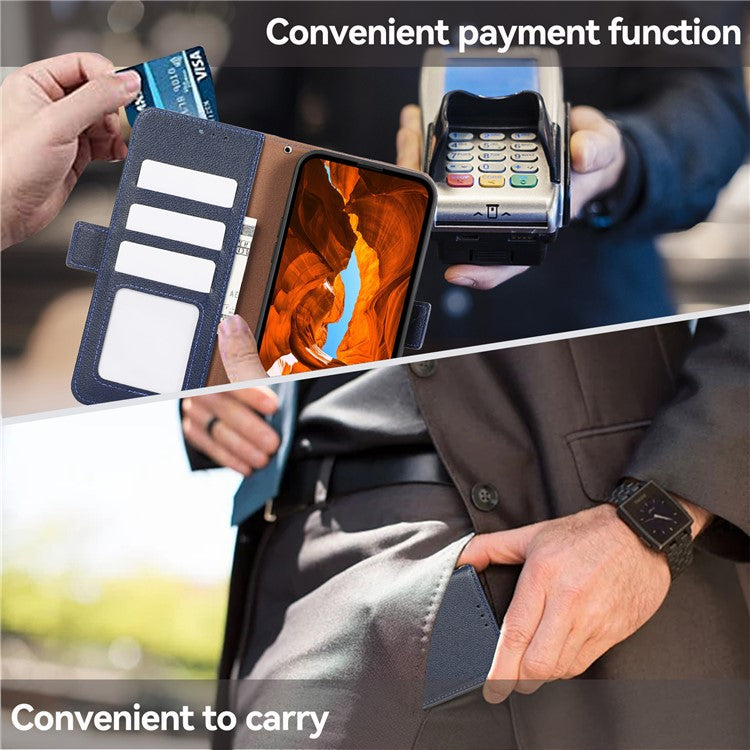 ABEEL For Samsung Galaxy S22+ 5G Case PU Leather RFID Blocking Card Holder Wallet Phone Cover - Blue