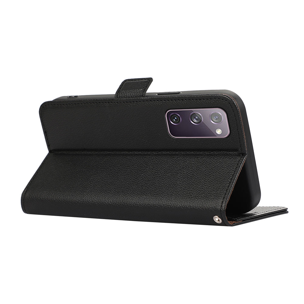 ABEEL For Samsung Galaxy S20 FE 4G / FE 5G / S20 Lite / S20 FE 2022 Case RFID Blocking Leather Phone Case - Black