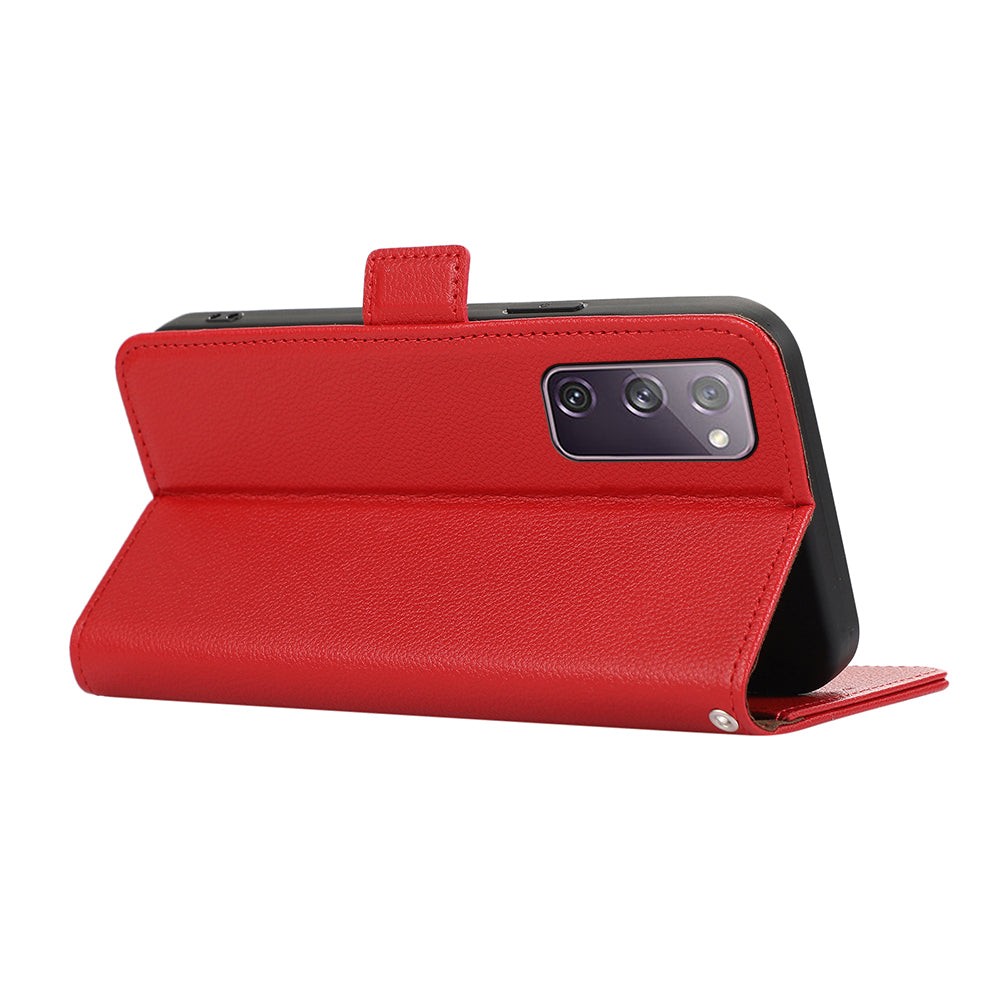 ABEEL For Samsung Galaxy S20 FE 4G / FE 5G / S20 Lite / S20 FE 2022 Case RFID Blocking Leather Phone Case - Red