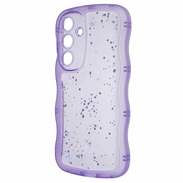 JTW Series for Samsung Galaxy S24+ TPU Case Wavy Edge Epoxy Slim Phone Cover - Transparent Purple