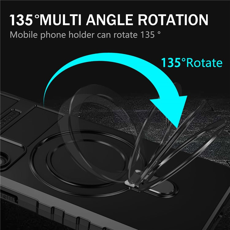 For Samsung Galaxy S24 Shockproof Case PC+TPU Kickstand Phone Case Compatible with MagSafe - Black
