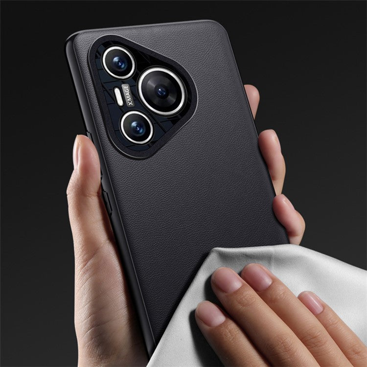 For Huawei Pura 70 Case Drop-resistant PU Leather+TPU Back Phone Cover - Black