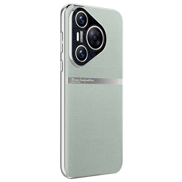 For Huawei Pura 70 Cell Phone Case PU Leather Shock Absorbing Cover - Cyan