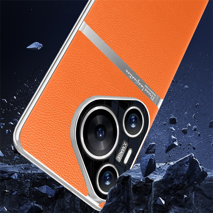 For Huawei Pura 70 Cell Phone Case PU Leather Shock Absorbing Cover - Cyan