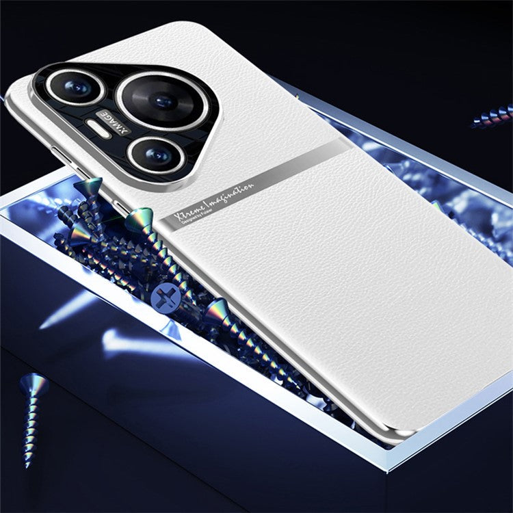For Huawei Pura 70 Cell Phone Case PU Leather Shock Absorbing Cover - Cyan
