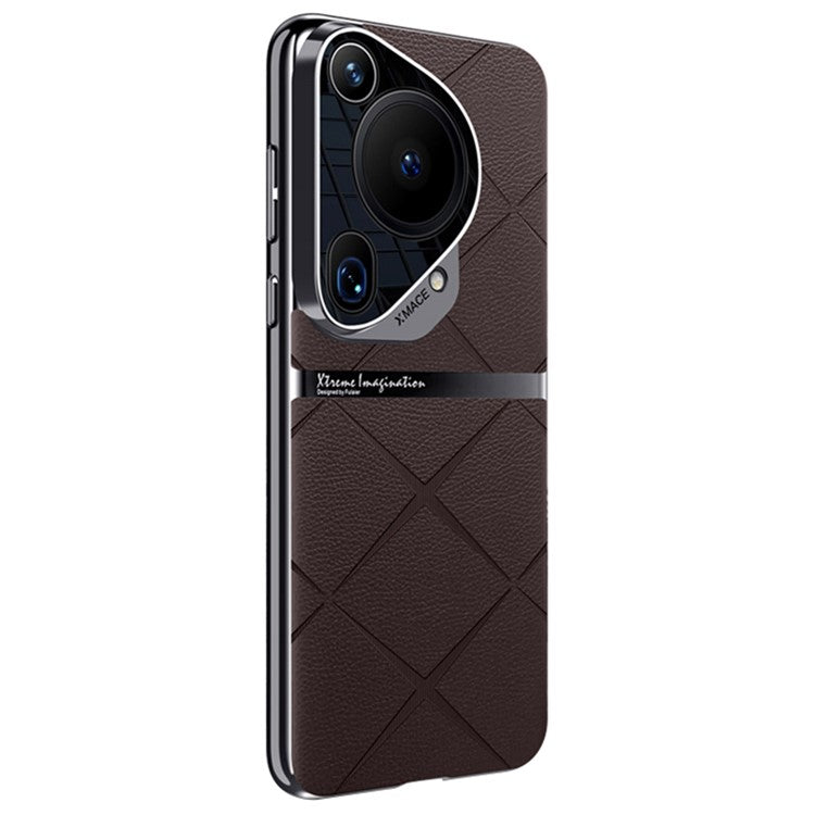 For Huawei Pura 70 Ultra Case Drop-Proof Acrylic + PC + PU Leather Phone Shell - Brown