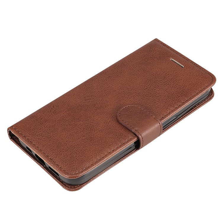 KT Leather Series-2 for vivo S18 5G Case Solid Color Leather Flip Phone Cover with Hand Strap - Brown