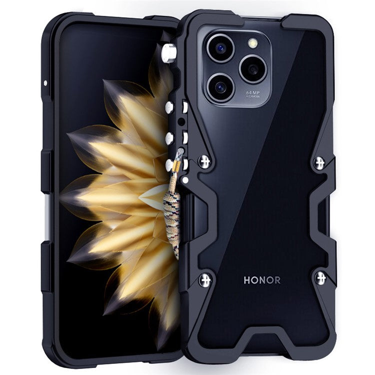 For Honor 60 / 60 SE / 70 5G / 80 5G / 90 / 100 5G Case Aluminium Alloy Metal Anti-drop Phone Case - Black