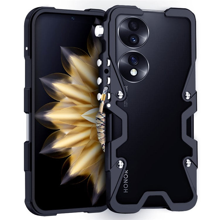 For Honor 60 / 60 SE / 70 5G / 80 5G / 90 / 100 5G Case Aluminium Alloy Metal Anti-drop Phone Case - Black