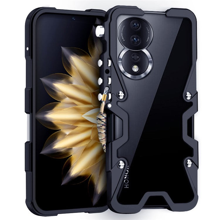 For Honor 60 / 60 SE / 70 5G / 80 5G / 90 / 100 5G Case Aluminium Alloy Metal Anti-drop Phone Case - Black