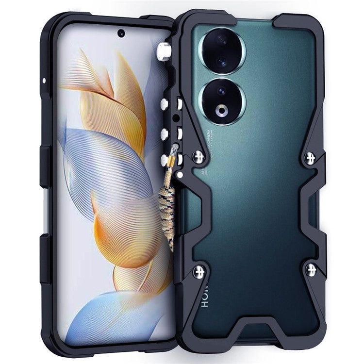 For Honor 60 / 60 SE / 70 5G / 80 5G / 90 / 100 5G Case Aluminium Alloy Metal Anti-drop Phone Case - Black