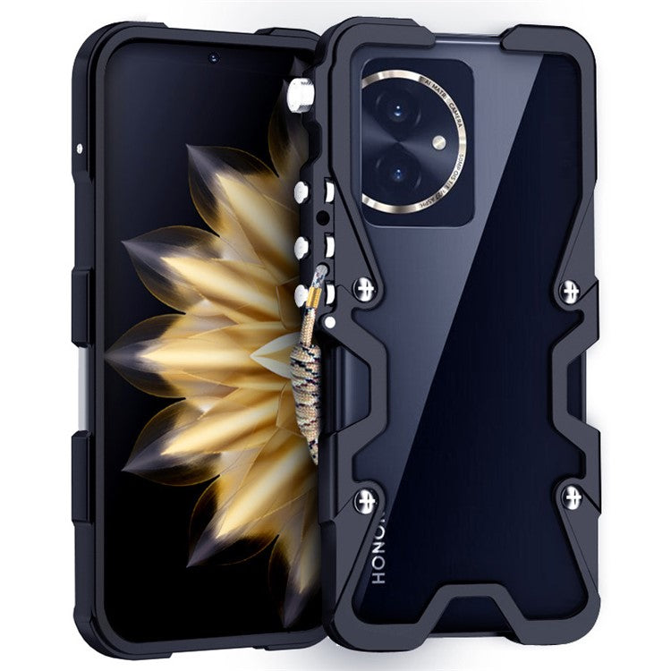 For Honor 60 / 60 SE / 70 5G / 80 5G / 90 / 100 5G Case Aluminium Alloy Metal Anti-drop Phone Case - Black