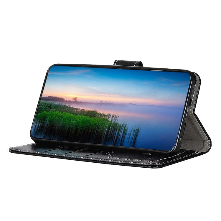 For OnePlus Nord CE4 5G / Oppo K12 Case Retro Style Shockproof PU Flip Phone Cover - Black