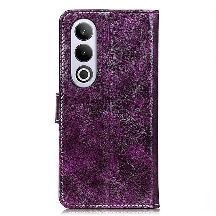 For OnePlus Nord CE4 5G / Oppo K12 Case Retro Style Shockproof PU Flip Phone Cover - Purple