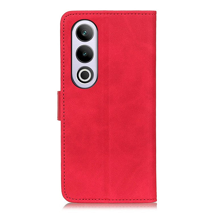 KHAZNEH For OnePlus Nord CE4 5G / Oppo K12 Case Retro Design PU Leather Wallet Phone Cover - Red