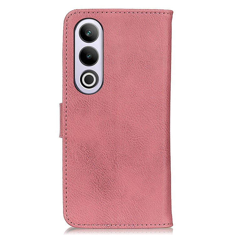 KHAZNEH For OnePlus Nord CE4 5G / Oppo K12 Case PU Leather Cowhide Texture Flip Phone Cover - Pink