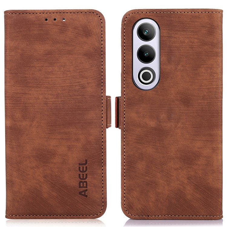 ABEEL For OnePlus Nord CE4 5G  / Oppo K12 Case Retro PU Leather Magnetic Flip Phone Cover - Brown