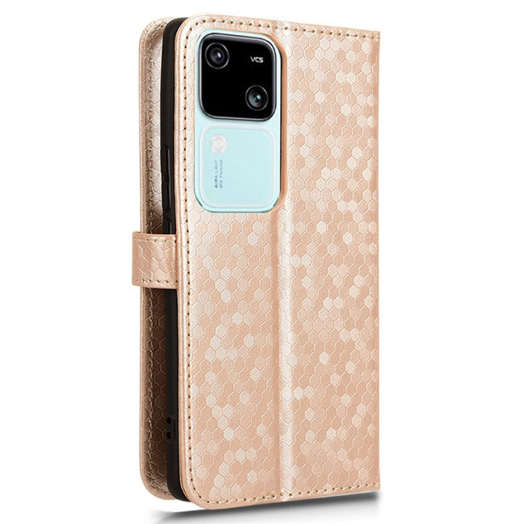 For vivo S18 5G / S18 Pro 5G / V30 5G / V30 Pro 5G Case PU Leather Dots Pattern Wallet Phone Cover - Rose Gold