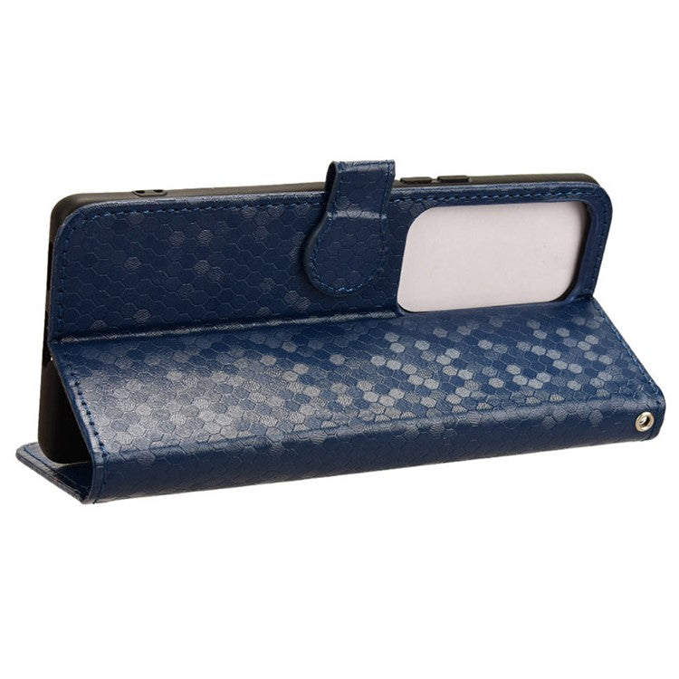 For vivo S18 5G / S18 Pro 5G / V30 5G / V30 Pro 5G Case PU Leather Dots Pattern Wallet Phone Cover - Dark Blue