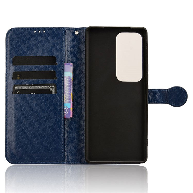 For vivo S18 5G / S18 Pro 5G / V30 5G / V30 Pro 5G Case PU Leather Dots Pattern Wallet Phone Cover - Dark Blue