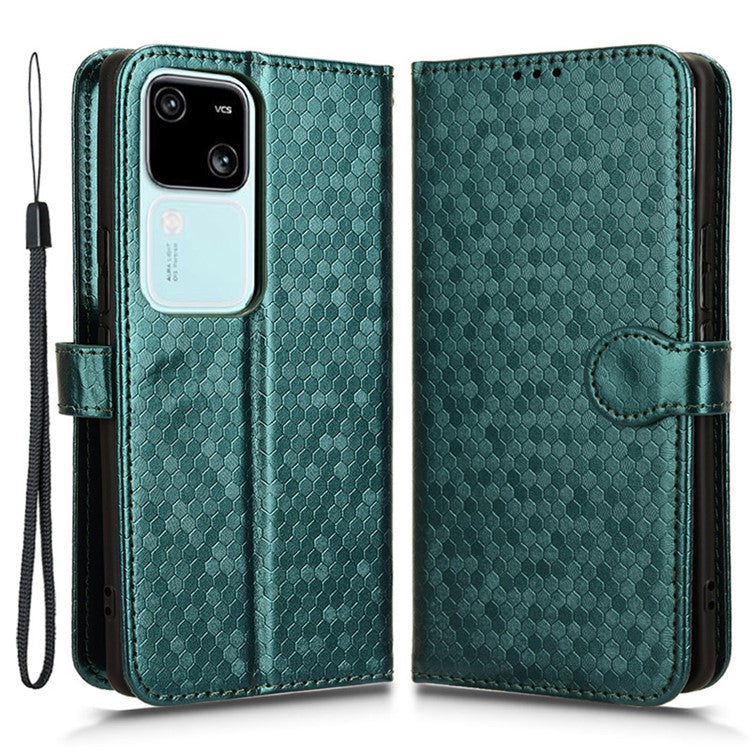 For vivo S18 5G / S18 Pro 5G / V30 5G / V30 Pro 5G Case PU Leather Dots Pattern Wallet Phone Cover - Green