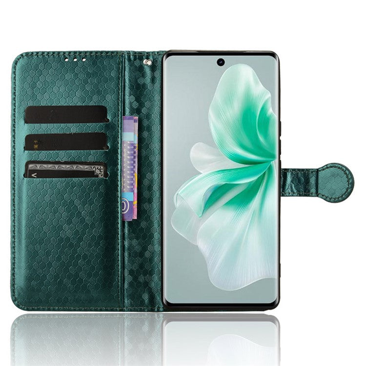 For vivo S18 5G / S18 Pro 5G / V30 5G / V30 Pro 5G Case PU Leather Dots Pattern Wallet Phone Cover - Green