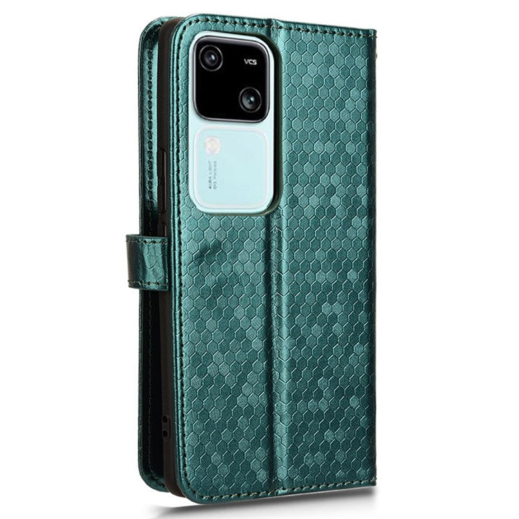 For vivo S18 5G / S18 Pro 5G / V30 5G / V30 Pro 5G Case PU Leather Dots Pattern Wallet Phone Cover - Green