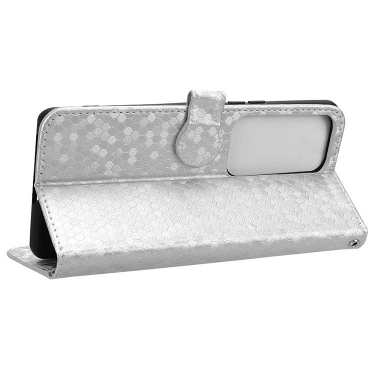 For vivo S18 5G / S18 Pro 5G / V30 5G / V30 Pro 5G Case PU Leather Dots Pattern Wallet Phone Cover - Silver