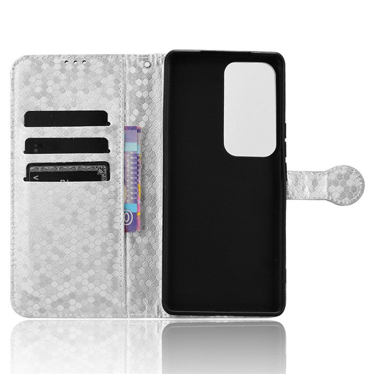 For vivo S18 5G / S18 Pro 5G / V30 5G / V30 Pro 5G Case PU Leather Dots Pattern Wallet Phone Cover - Silver