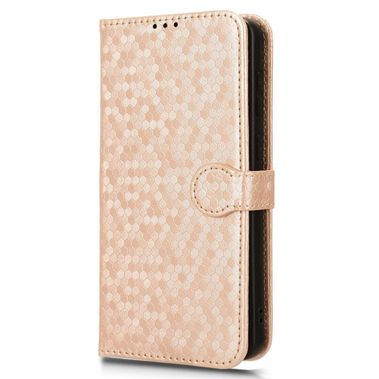 For OnePlus Nord CE4 5G Wallet Case Dots Imprinted Magnetic Phone Cover - Rose Gold