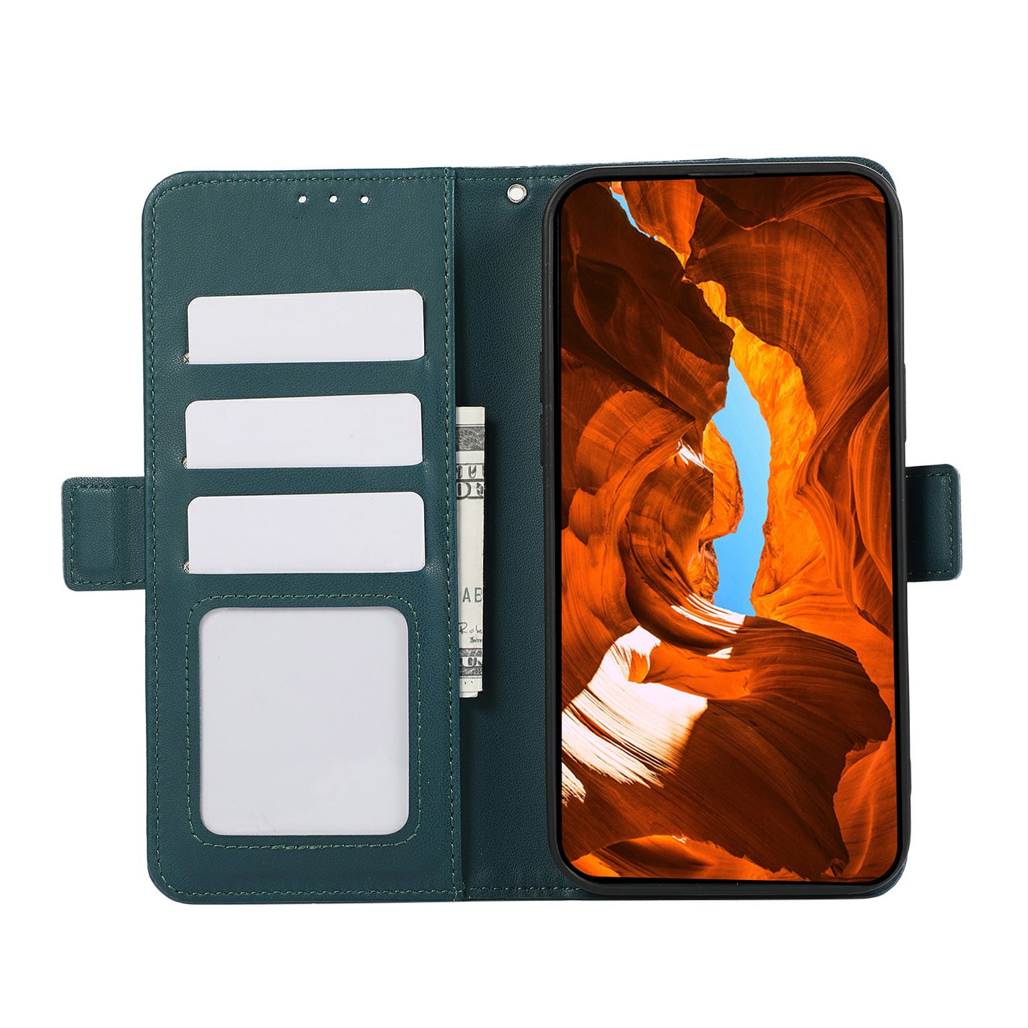 ABEEL For Samsung Galaxy S20 FE / S20 FE 5G / S20 FE 2022 / S20 Lite Case Leather RFID Blocking Wallet Phone Shell - Green