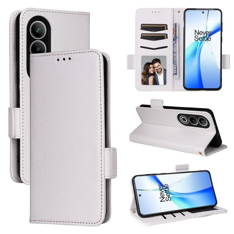 For OnePlus Ace 3V 5G Litchi Texture Case PU Leather Flip Wallet Phone Cover - White