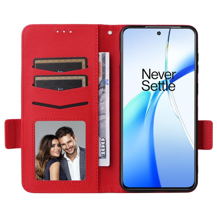 For OnePlus Ace 3V 5G Litchi Texture Case PU Leather Flip Wallet Phone Cover - Red