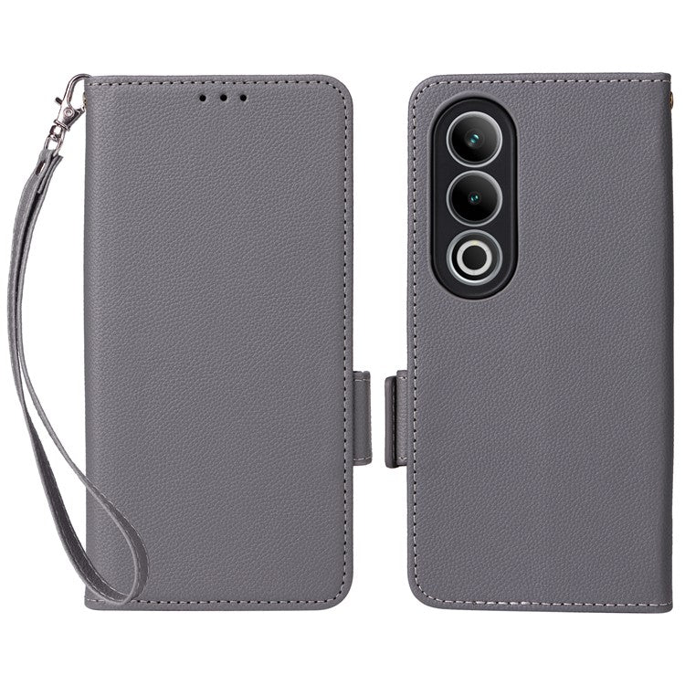 For OnePlus Ace 3V 5G Litchi Texture Case PU Leather Flip Wallet Phone Cover - Grey