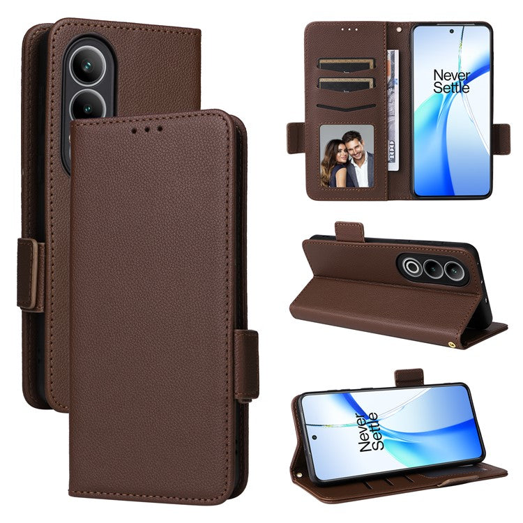 For OnePlus Ace 3V 5G Litchi Texture Case PU Leather Flip Wallet Phone Cover - Brown