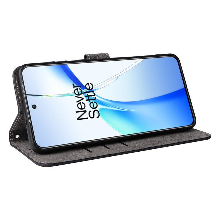 For OnePlus Ace 3V 5G Case RFID Blocking Wallet Leather Cellphone Cover with Hand Strap - Black