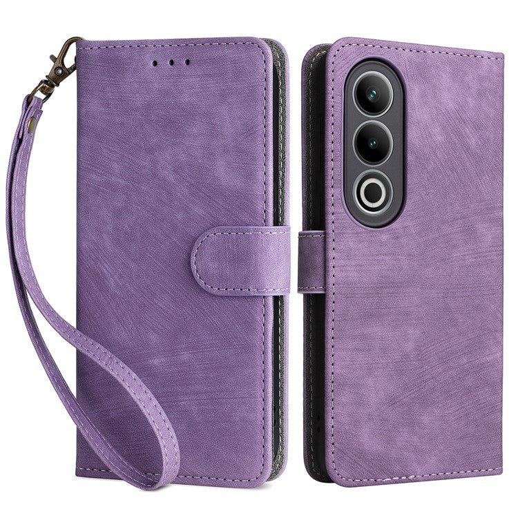 For OnePlus Ace 3V 5G Case RFID Blocking Wallet Leather Cellphone Cover with Hand Strap - Purple