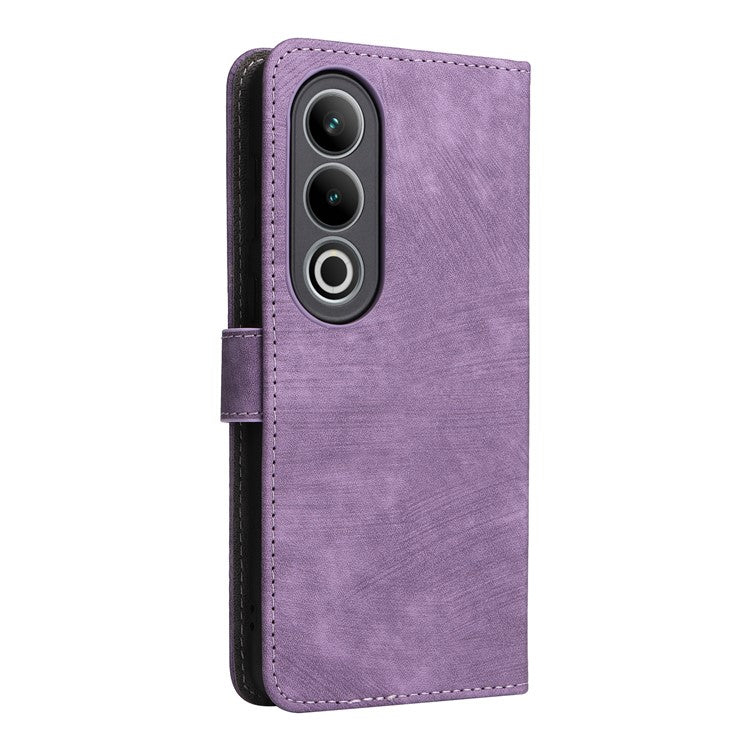 For OnePlus Ace 3V 5G Case RFID Blocking Wallet Leather Cellphone Cover with Hand Strap - Purple