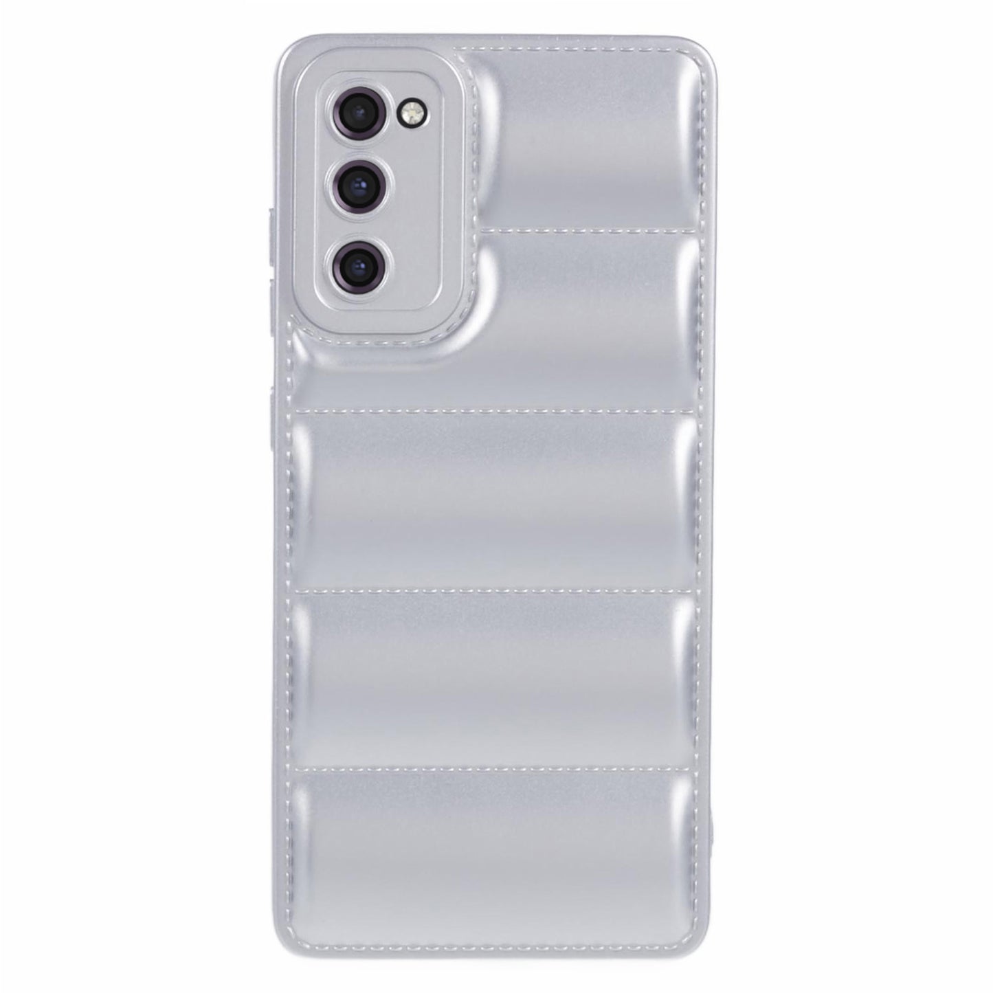 JTW Series For Samsung Galaxy S20 FE / S20 FE 5G / S20 FE 2022 / S20 Lite Phone Case with Down Jacket Texture - Silver