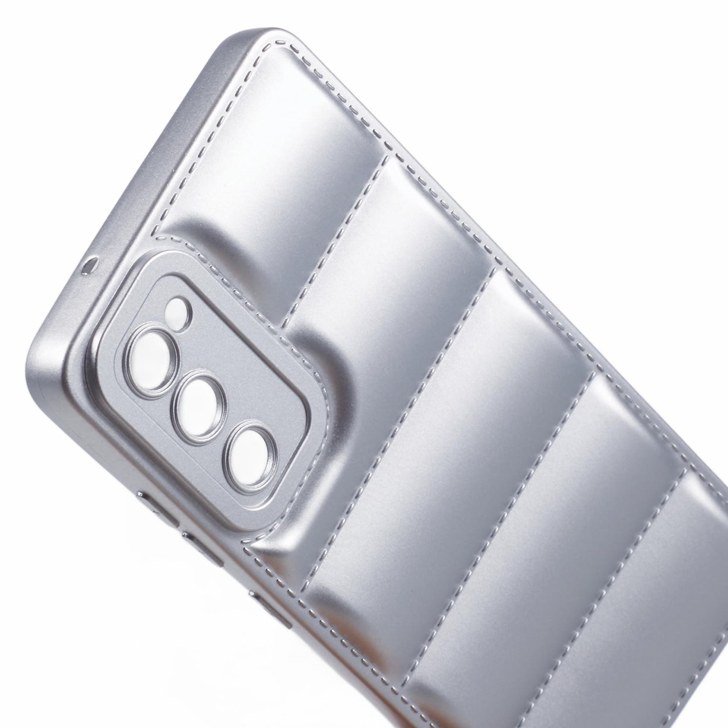 JTW Series For Samsung Galaxy S20 FE / S20 FE 5G / S20 FE 2022 / S20 Lite Phone Case with Down Jacket Texture - Silver