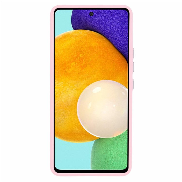 QH Series for Samsung Galaxy A53 5G Silicone Case Protective Phone Cover with Lens Kickstand - Pink